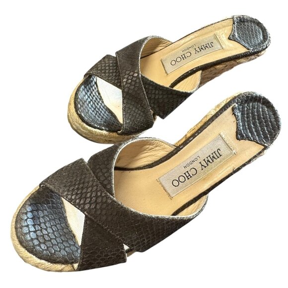 Jimmy Choo Authentic‎ Espadrille Wedge Sandals Size 39/6 Women's - Picture 2 of 10
